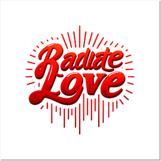RADIATE LOVE - TYPOGRAPHY INSPIRATIONAL QUOTES Posters and Art